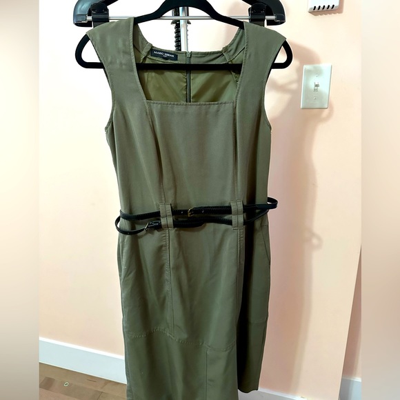Mario Serrani Olive Green Office/Casual Dress in Size M - Picture 1 of 3